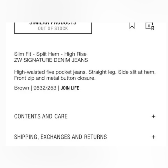 ZARA Split Hem High Waisted Jeans NWT - Picture 8 of 10